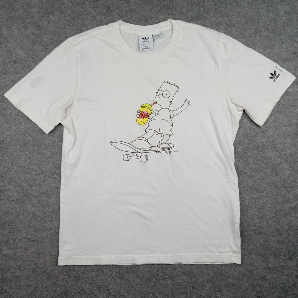 Adidas Simpsons Shirt‎ Mens Medium Fox Cartoon Skate Slurpee Trefoil Crewneck